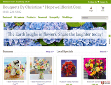 Tablet Screenshot of hopewellflowers.com